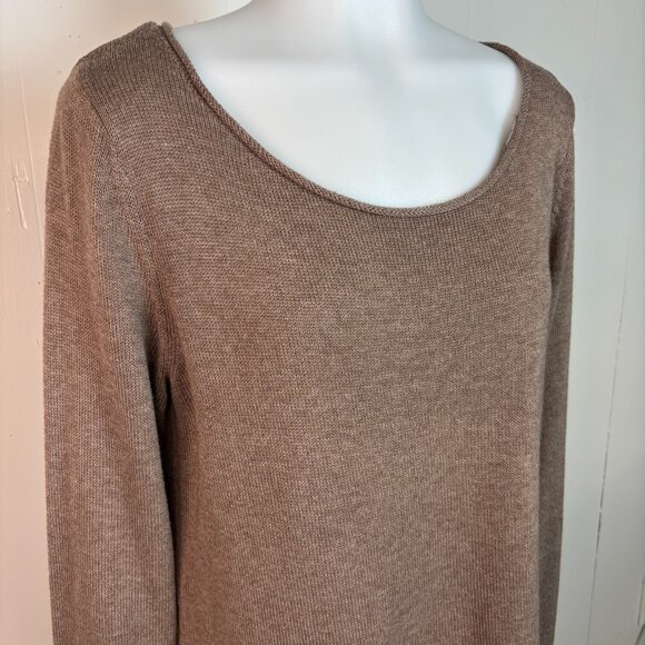 Old Navy Sweater Large Brown Long Sleeve Pullover Cotton Blend Knit Women's - Picture 2 of 11